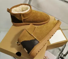 Botas de neve feminina em conjunto couro infantil sapatos de bota de bota