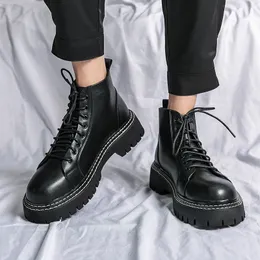 2022 Новые высококачественные кожаные ботинки Man Men осени зимние ботинки для мужчин Botas Zapatos de Hombre Chaussure Homme