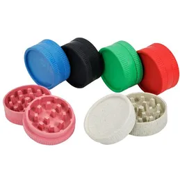 Accessori per fumatori 40mm 56mm 63mm Smerigliatrice per erbe in plastica Due strati Grinder degradabili per tabacco Logo doganale disponibile