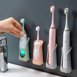 Neue Silikon Elektrische Zahnbürstenhalterhalter mit Wand montiert, Traaceless Zahnbürste Organizer Lagerständer Rack Bad Zubehör