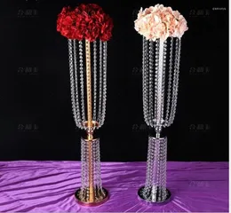 Party Decoration Crystal Wedding Centerpiece Table Top Chandeliers Blommahylla utan 10 st per parti