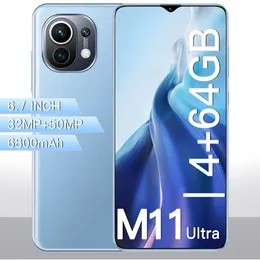 M11 Ultra cell phones 6.7 inch HD android phone show 4GB RAM 64 ROMmtk6889 6800MA Camera 32MP 50MP 5G Dual SIM Dual Standby Dimensity 8 10 Deca Core