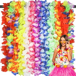パーティーデコレーションハワイの人工花花輪ガーランドネックレスハワイビーチルアウ夏のトロピカルウェディングデカル