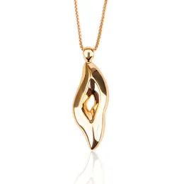 Elegant kvinnors halsband S925 Sterling Silver Gold Plated Oregelbul Naken Empty Pendant Jewelry Banque Party Accessories