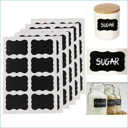 Sj￤lvh￤ftande klisterm￤rken 8 Etiketter/PCS Blackboard Stickers Label Kitchen Spice Jar Salt Pepper Organizer Etiketter Omskrivs klisterm￤rke Gadgets Dr Dhtds