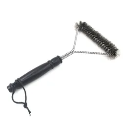 Camp Kitchen Barbecue Grill BBQ Brush Clean Tool Grill Accessories Stainless Steel Bristles Non-stick Cleaning Brushes
