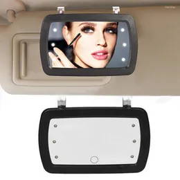Acessórios para interiores Car espelho de maquiagem de viseira solar com luz de luz LED Light Preefl Beauty Touch HD