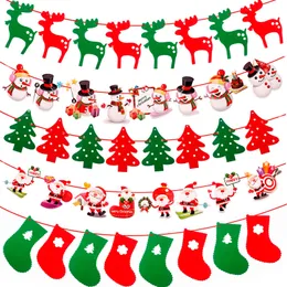 Dekoracje świąteczne Banner Merry dla domowej Garland Santa Claus Navidad Natal Xmas Gift Noel Decor Rok 2023 220914