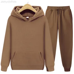 2022 New Hoodie Men's Ladies Casual Wear Sportswear Suit Solid Color Pullover Pants Suit Autumn And Winter Fashion Suit