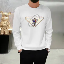 Männer Pullover Hoodies Heißer Diamant Schriftzug Design Männlich Tops Casual Trendy Marke Bodenbildung Shirt Winter Neue Stil Mann Kleidung m-4XL