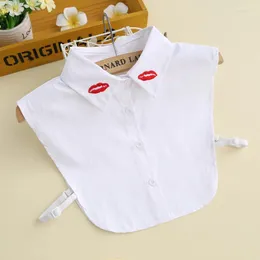 Bow Ties Elegant Fake Collar For Women Shirt Detachable Collars Solid Half Lapel Blouse Top Female White Faux Col Clothes Accessory