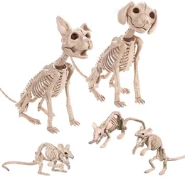 Party -Dekoration Halloween Dekoration Simulation Tiere Maus Hunde Katzen Sch￤del Knochen Ornamente Bar Film Horror Haunted Home Party Requisiten Dekorationen 220915