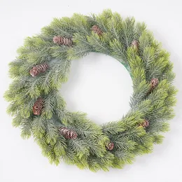 Christmas Decorations Artificial Pine Needles Branches Cones Garland for Home Window Door Hanging Decoration Wreath Plant 220914