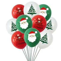 Christmas Decorations 10pcs Santa Cluas Elk Latex Balloons Merry Decoration for Home Xmas Tree Ornaments Navidad Gifts Noel Year 220914