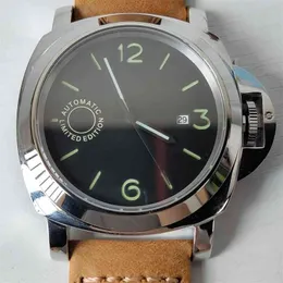 Paneraiwatch Paneraii Mekanisk 44mm Automatisk Watch Men rostfritt stål Lysande Panerai Vattentät läderband P11