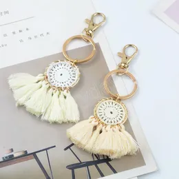 Bohemia Tassel Bag Bag Charm Key Chain Solid Color Simple All-Match Match-ремешки сумочка подвесной сеть сети модные украшения