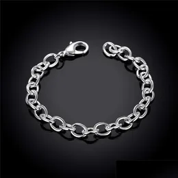 Link Chain 925 Sterling Sier 8-tums Basic Chain Armband f￶r Woman Charm Wedding Engagement Fashion Party Jewelry 1277 T2 Drop Deliv Dhpzj