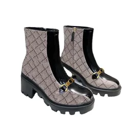 Stiefel Damen Stiefel Designer High Heels Ankle Boot Echte Schuhe Mode Winter Herbst Martin Cowboy Leder gesteppt Schnürschuh Winterschuh Gummistollensohle651