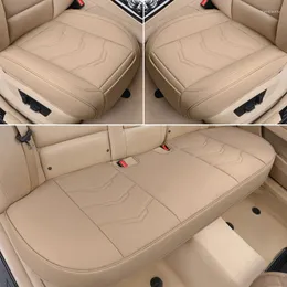 Araba koltuğu PU deri kapak dört mevsim ön arka yastık nefes alabilen koruyucu mat pedi evrensel boyutta otomatik aksesuarlar