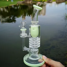 Torus nargile bükülmüş cam bong cırcır perkolator yağ dab teçhizatlar ters duş başlıklı sigara boruları kalın cam su boruları yeşil mavi bongs ile 14mm kase