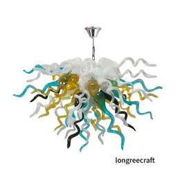L￡mparas colgantes de estilo n￳rdico l￡mparas de vidrio soplado hecho a mano Ligera de l￡mpara de ara￱a Fantas￭a Bulbos LED para el lobby del hotel Mall Villa Sala de estar LR1486