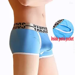 Underpants Men Boxer Underwear Male Panties Sexy U Convex Independent Big Penis Pouch Boxershorts Separation Design Man Slip