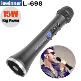 Microfones Lewinner L-698 Wireless Karaoke Microfone Bluetooth Speaker 2-em-1 Handheld Sing Recording Portable KTV Player para iOS/Androi T220916