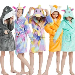Ręczniki szaty zimowe jednorożca szata do kąpieli dla dziewcząt piżamowe zwierzęce szaty z kapturem dzieci szlafrok chłopcy slenek nos