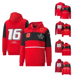 F1 Team Uniform New New No. 16 레이싱 시리즈 스웨트 셔츠 남자 캐주얼 스포츠 재킷