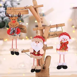 Weihnachtsdekorationen Anhänger Weihnachtsmann Puppe DIY Weihnachten Schneemann Seil hängen Festival Hochzeit Party Hirsch Knopf Spielzeug Zuhause Schlafzimmer Dekoration