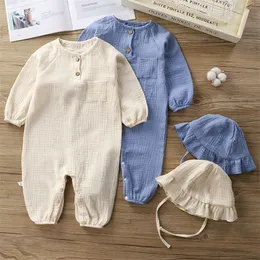 Kleidungssets Zweiteiliges Kleidungsset für geborene Babys Mädchen Herbst-Musselin-Kleidung für Kinder Baby Kleinkind Coming Home Outfit Roupas Bebes 220916