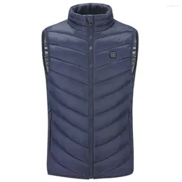 Men's Down Men Autumn Winter Smart Heating Cotton Vest USB Infrared Electric Women Outdoor Flexible Thermal Warm Jacket