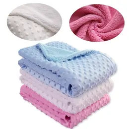 Blankets Swaddling born Baby Diapers Thermal Soft Fleece Blanket Solid Bedding Set Cotton Quilt Bath Products 220915