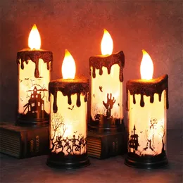 Decorazione per feste Halloween Puntelli a lume di candela Horror LED Electronic Castle Skeleton Ghost Hand Dress Up 220915