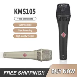 Microfones KMS 105 Microfone condensador portátil de diafragma grande Microfone de nível de âncora Conjunto de placas de som ao vivo de alta qualidade T220916
