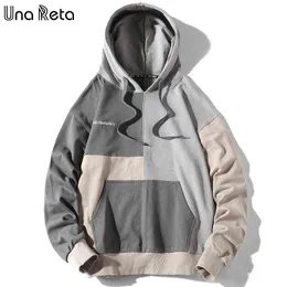 Erkek Hoodies Sweatshirts Una Reta Erkekler Tatlı Gösterişler Moda Yeni Erkekler Giyim Hip-Hop Hoodies Sıradan Erkekler Patchwork Trailsuit Harajuku Tek Parça Hoodie G220916