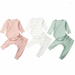 Kläderuppsättningar Emmababy Born Kid Baby Boy Girl Cloth Comfy Jumpsuit Romper Long Pants Outfit Set