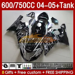 OEM Fairings & Tank For SUZUKI GSXR600 750CC GSXR-750 K4 GSX-R600 04-05 153No.31 600CC GSXR 600 750 CC GSXR750 04 05 GSXR-600 2004 2005 Injection Mold Fairing black glossy
