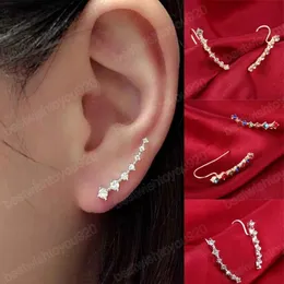 Moda Crystal Rhinestone Ear Ponte Brincos de clipe de pregos para mulheres Acess￳rias de j￳ias Presentes femininos Clipe de orelha longa