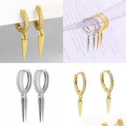 Stud Conic Delicate Personality Stud ￶rh￤ngen Kvinna Microinlay Trend Ear Studs Jewelry Plated Siery Color Eartrop 4 2KZ G2B Drop Del Dhyu8