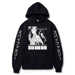 Herrtröjor tröjor män hoodies japan anime spion x family hoodie anya forger grafiska streetwear tröjor kläder g220916