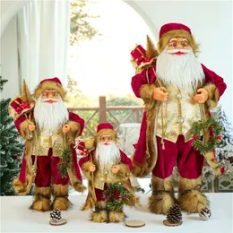 クリスマスの装飾の装飾ぬいぐるみのおもちゃをシミュレートサンタクロース人形30/45cmパーティーデコレーションメリーウィンドウ飾りナビダッド220916