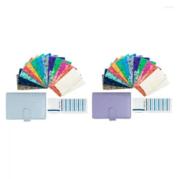 Gift Wrap 2set Cash Budget Envelope Wallet 24 Perforated Vertical Opening Blue & Purple