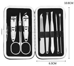 Nail Art Kits 8-teiliges Berufs-Maniküre-Werkzeug-Set Edelstahl-Nägel-Knipser-Scheren-Anzug-Kit