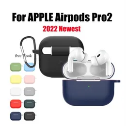 2022 nova capa de capa de silicone para Apple AirPods Pro 2 adesivos para o fone de ouvido Bluetooth Casos de fones de ouvido Air Pods Pro 2 acess￳rios protetores