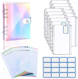 Binder Budget Envelope Planner Organizer System With 12 Clear Zipper Pockets Expense Sheets 16 Sticky Labels