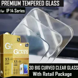 HD Premium Transparenter Displayschutz aus gehärtetem Glas für iPhone 14 13 12 11 Pro Max XR XS 6 7, kein schwarzer Randfilm, iPhone-Glas mit Einzelhandelsverpackung