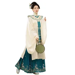 Original Hanfu Ethnic Clothing Women Ancient China Ming Dynasty Stand Collar Cloud Shoulder Coat Skirt Suit Chinese Trend Costume Spring Autumn