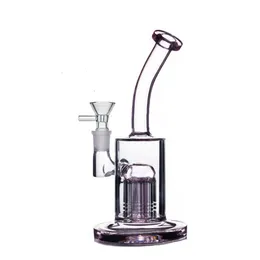 Wholesale Hookahs Accessories Classical Glass Beaker Bong 9inch Tall Arm Tree Filter Perc Honeycomb Recycler Water Pipe with Dry Herb Oil Bowl Cheapest