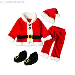 Особые случаи Citgeett осень осень зимней рождественский мальчик девочка Санта -Клаус Topspantshatshoes Рождественская одежда теплый набор L220915